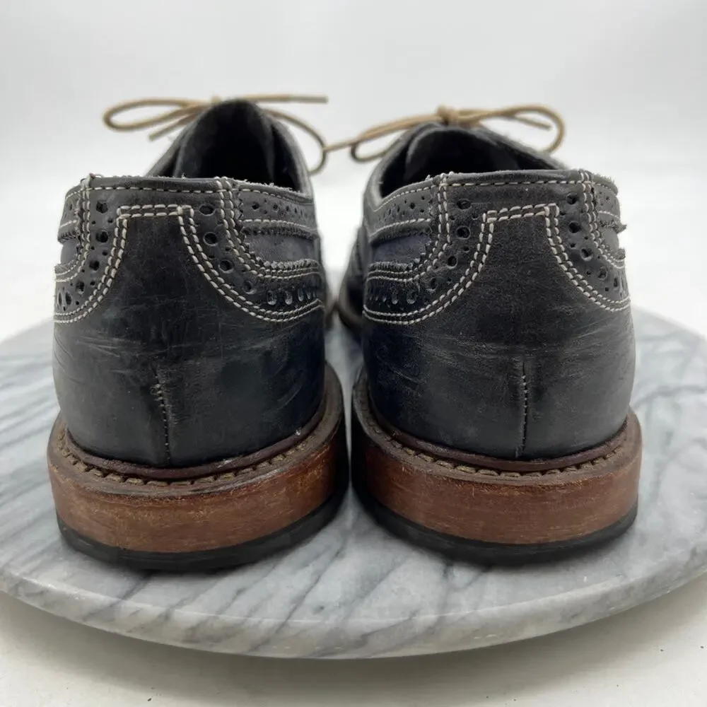 Allen Edmonds Mens 10.5 Shoe Chalkboard Gray Leather Neumok Wingtip Oxford Dress